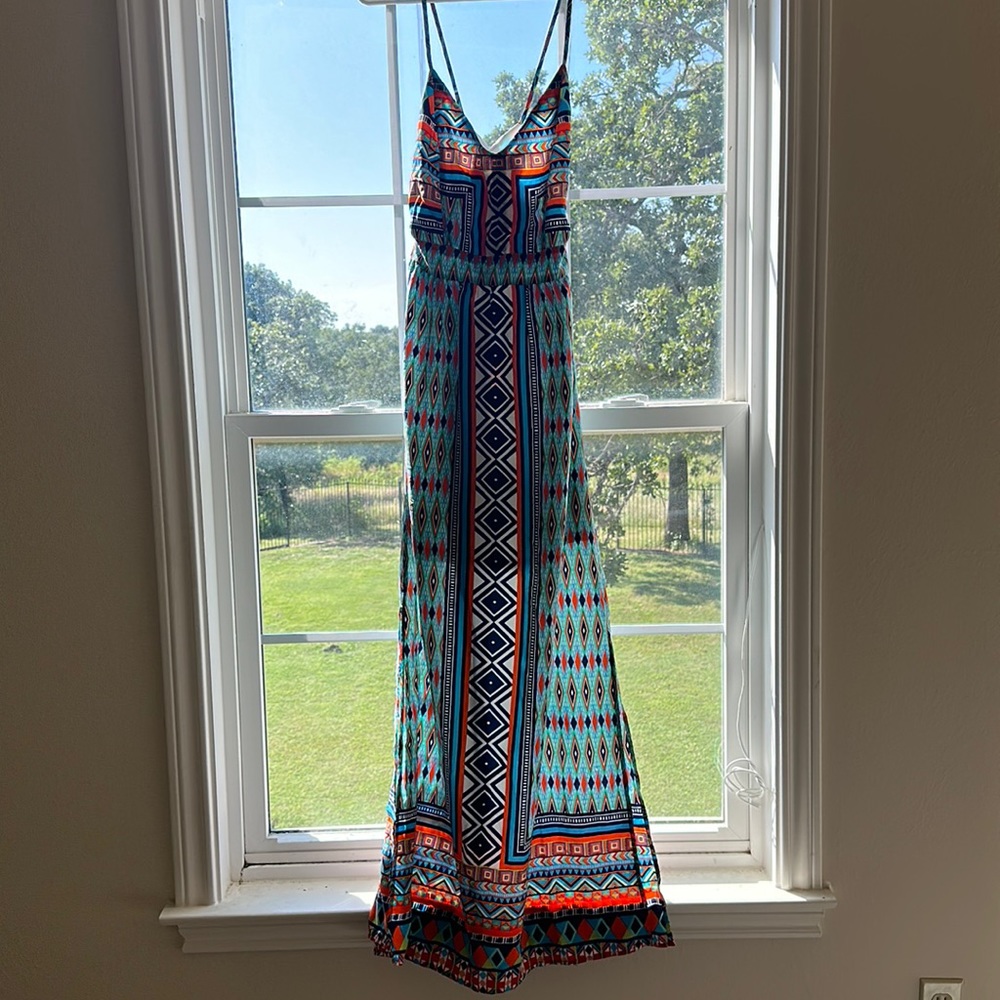 Myan tribal maxi dress size M